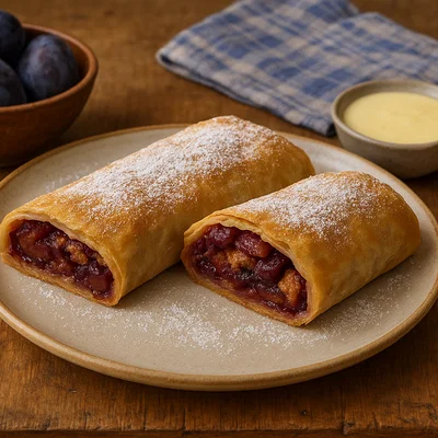 Zwetschkenstrudel mit hauchdünnem Strudelteig