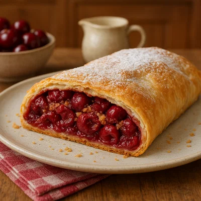 Klassischer Kirschenstrudel mit Sauerkirschen
