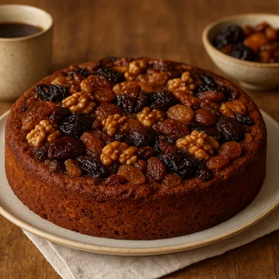 Dörrobstkuchen nach regionaler Hausfrauenart