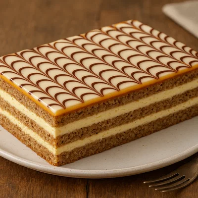 Esterházy-Schnitte mit Haselnussböden und Vanille-Buttercreme