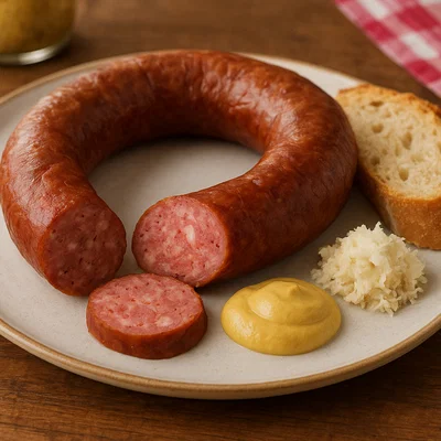 Burenwurst (grobe geräucherte Brühwurst nach Wiener Würstelstand-Art)