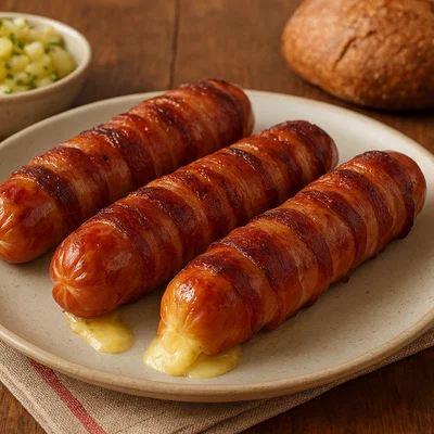 Berner Würstel (gefüllte Käse-Speck-Würstchen)