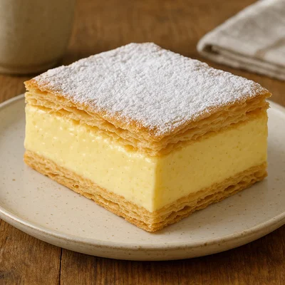 Klassische Cremeschnitte mit Vanillecreme