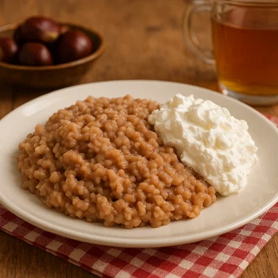 Maronireis (Kastanienreis) mit Schlagobers