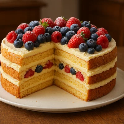 Brandenberger Prügeltorte mit Vanillecreme und Beeren