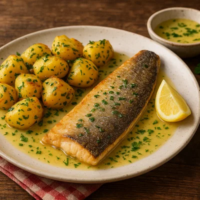 Salzkammergut-Seeforellenfilet mit Kräuterkartoffeln