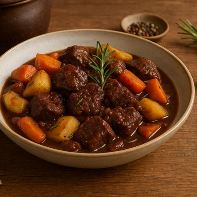 Herbstliches Hirschragout mit Wurzelgemüse
