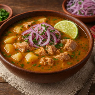 Encebollado – Ecuadorianische Thunfischsuppe mit Maniok und roten Zwiebeln