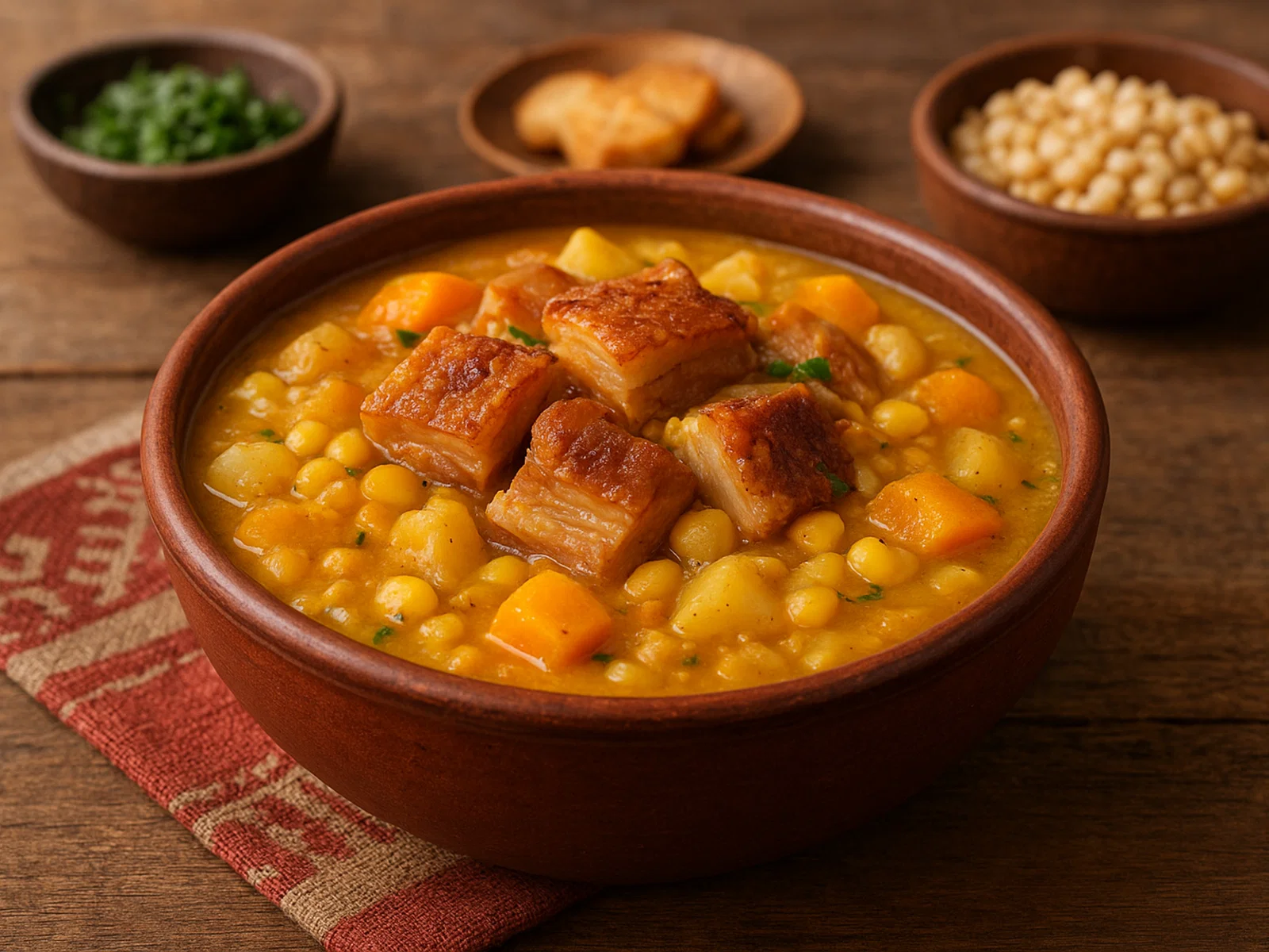 Locro de Cuero – Deftige Kartoffelsuppe mit Schweineschwarte