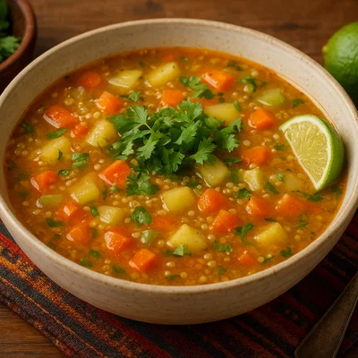 Sopa de Quinua – peruanische Quinoa-Gemüsesuppe