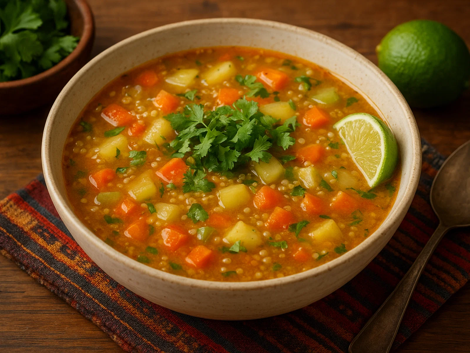 Sopa de Quinua – peruanische Quinoa-Gemüsesuppe