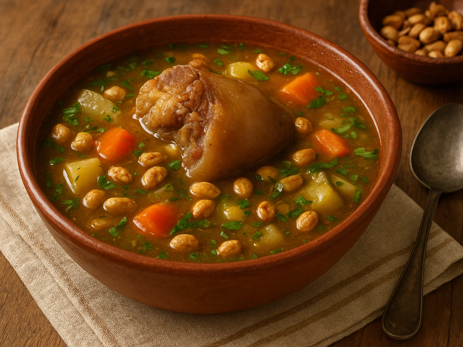 Caldo de Pata de Res (Rinderfuß-Erdnuss-Suppe)