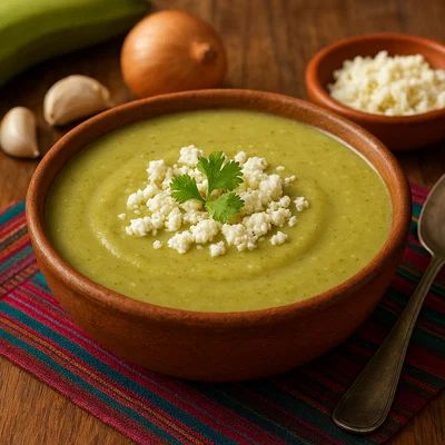 Repe Lojano – Grüne Kochbananensuppe aus Loja mit Käse