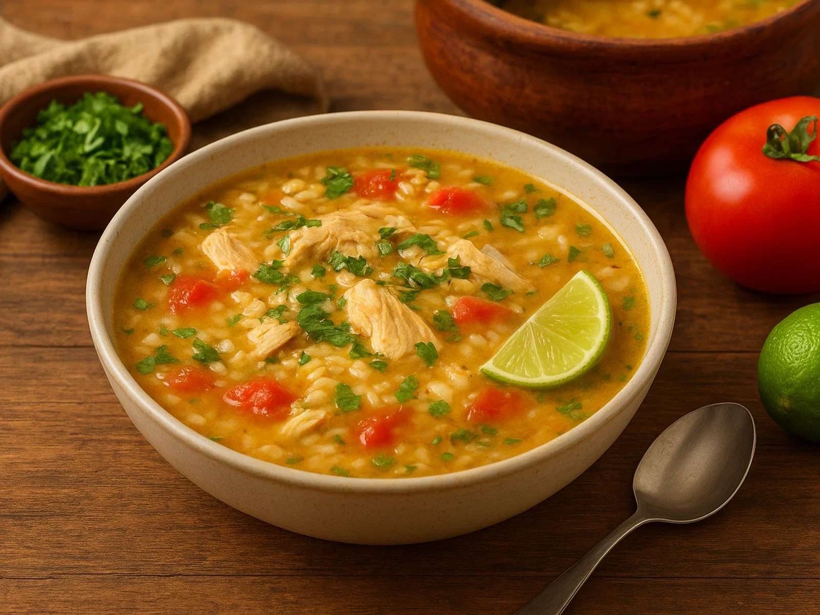Aguado de Gallina – kolumbianische Hühner‑Reissuppe