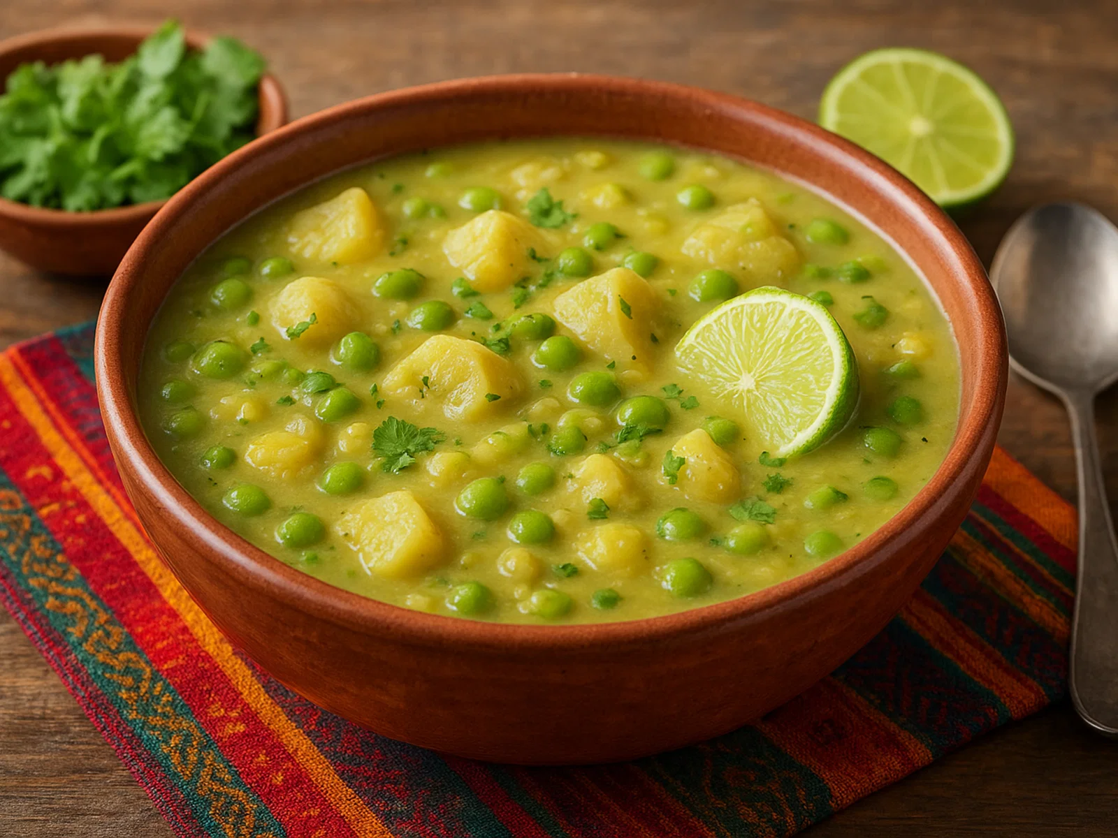 Sopa de Arvejas con Guineo (Erbsensuppe mit grüner Banane)