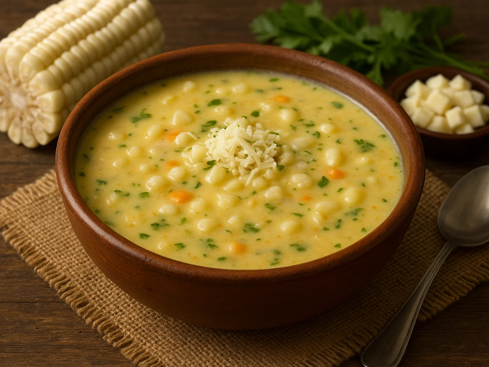 Sopa de Morocho – Ecuadorianische Suppe aus weißem Mais