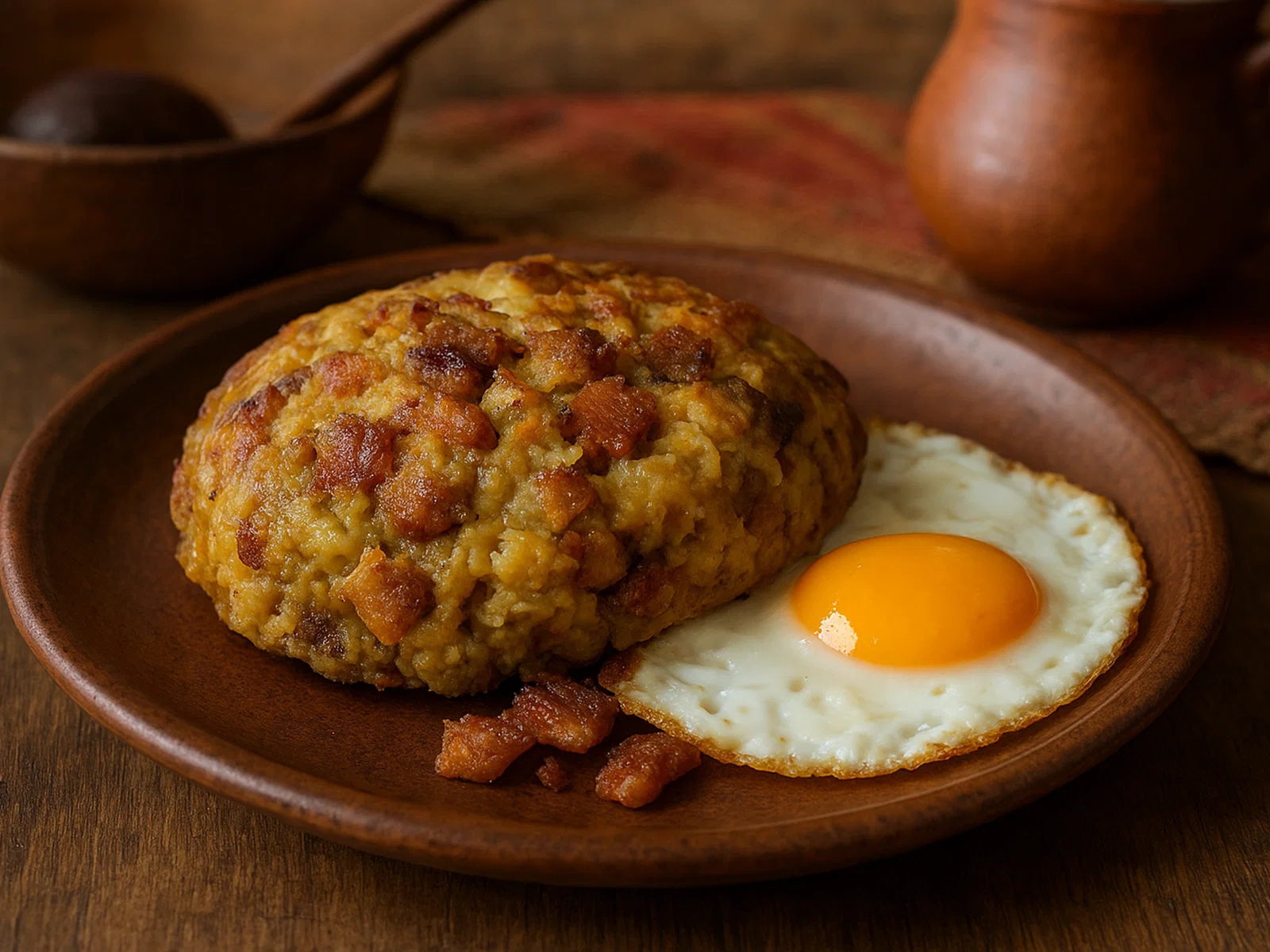 Bolón mixto – Kochbananenkloß mit Käse und Schwarte