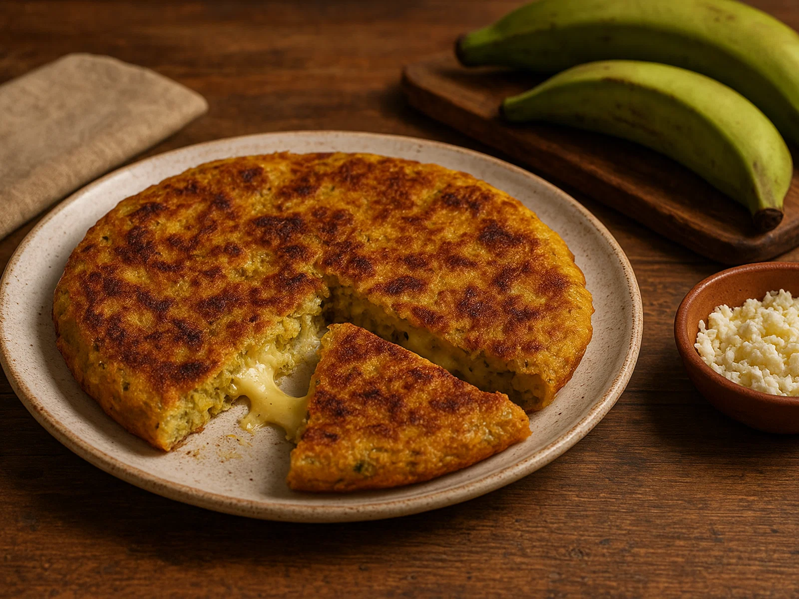 Tortilla de Verde – Kochbananenfladen mit Käse