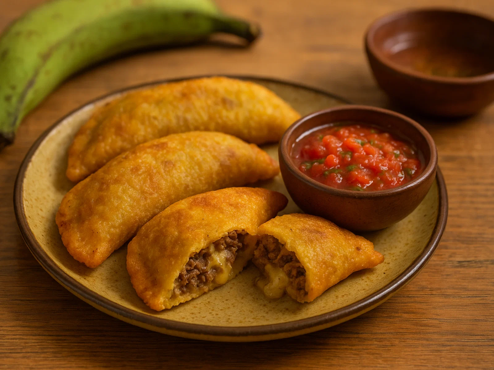 Empanadas de Verde (Gefüllte Kochbananen-Teigtaschen)