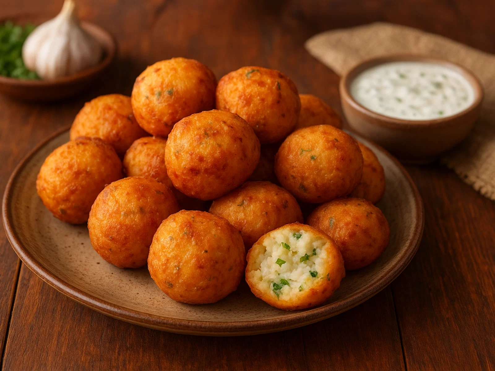 Muchines de Yuca – gefüllte frittierte Maniokbällchen