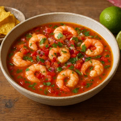 Ceviche de camarón – Garnelen in Limetten-Tomaten-Sud