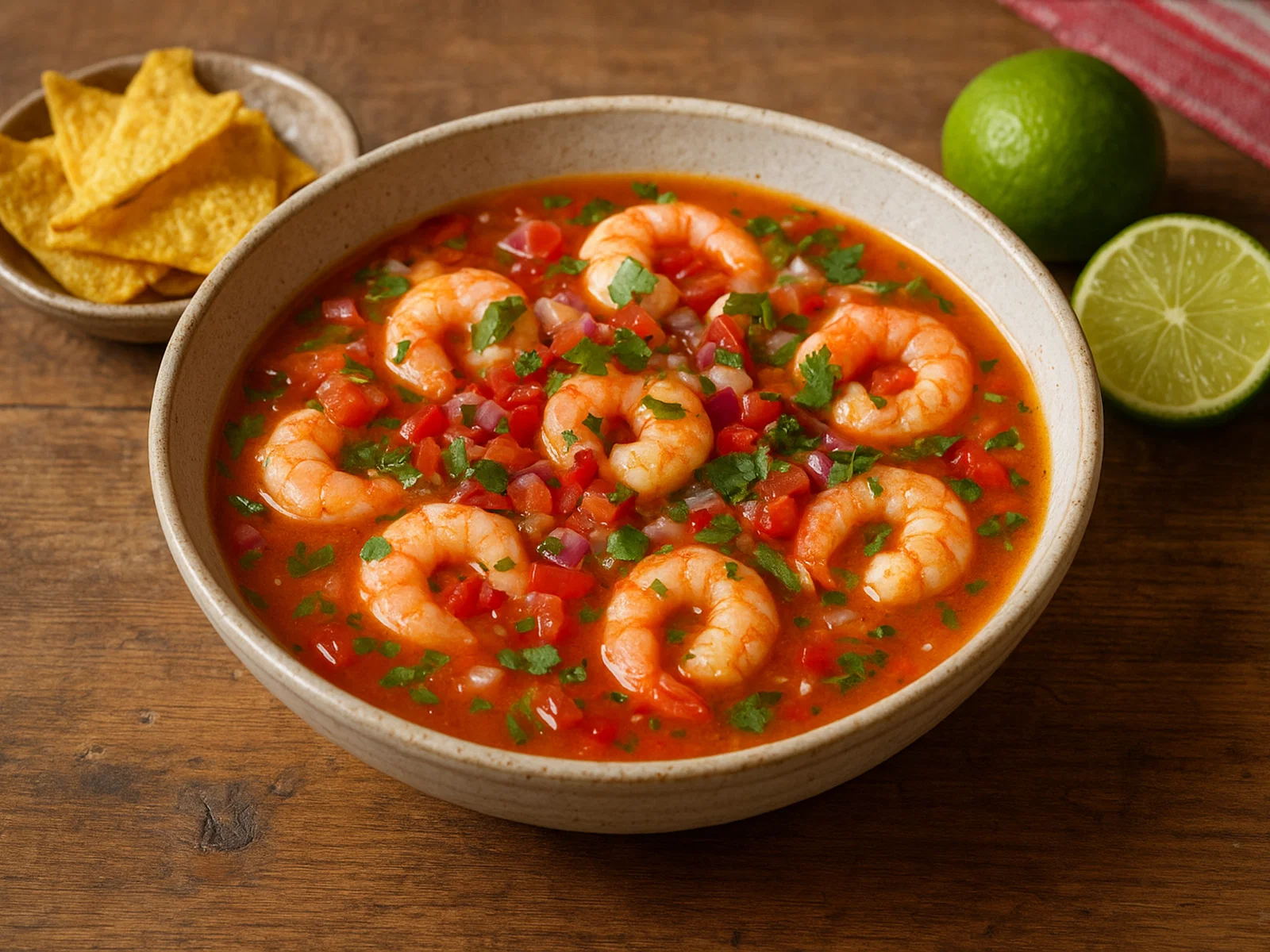 Ceviche de camarón – Garnelen in Limetten-Tomaten-Sud