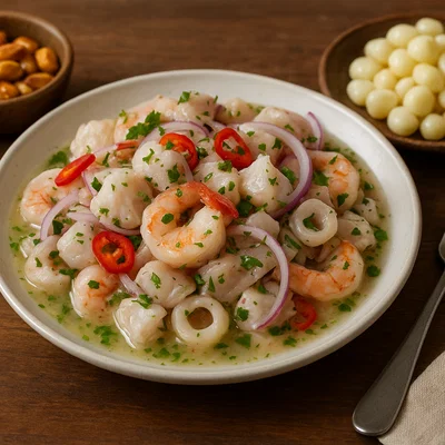 Ceviche mixto – Peruanisches Meeresfrüchte-Ceviche