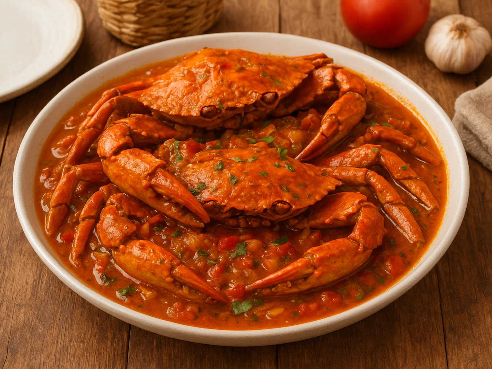 Cangrejo criollo – Krabben in würziger kreolischer Soße