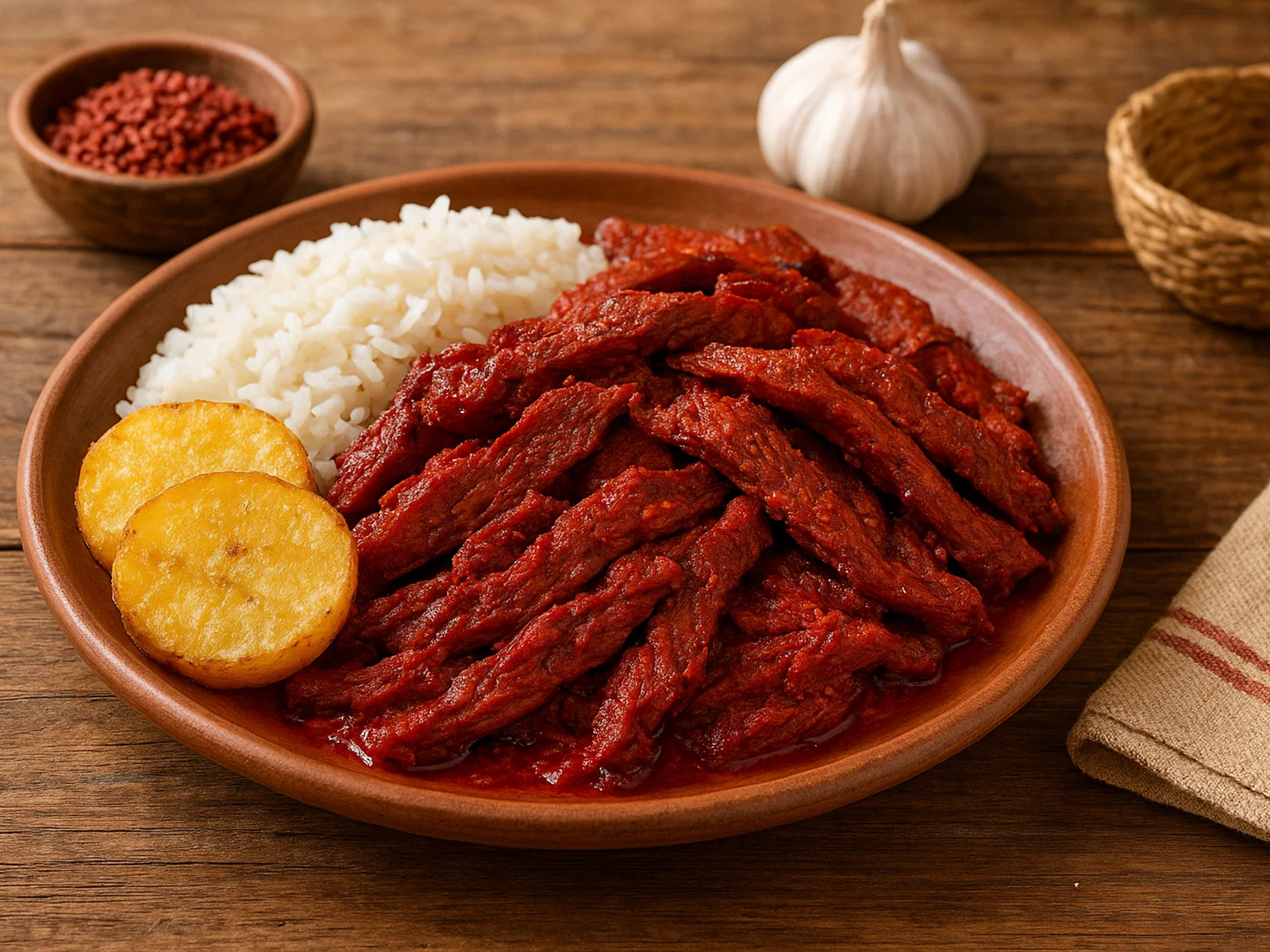 Carne Colorada – Mit Achiote Mariniertes Trockenfleisch