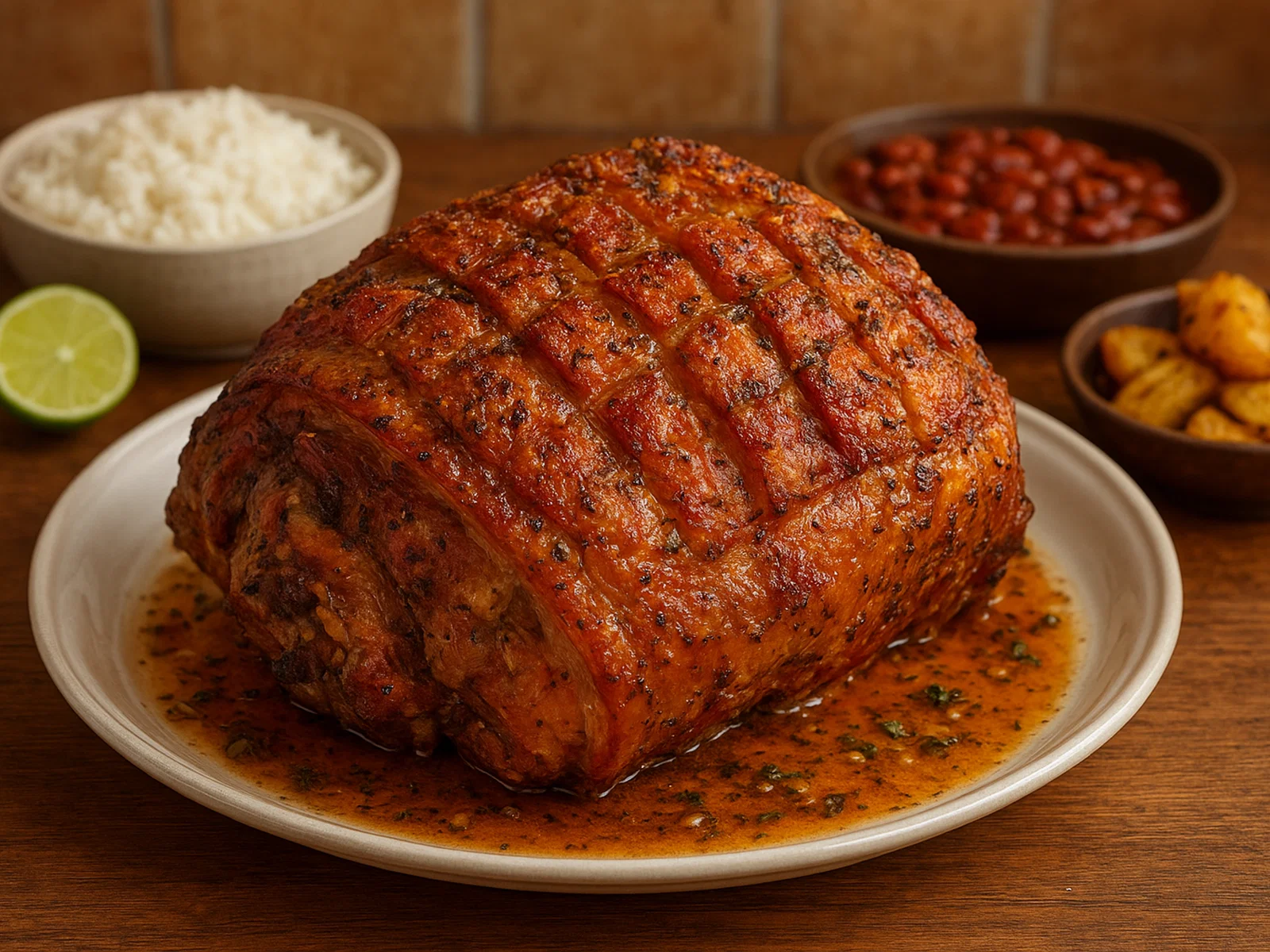 Pernil – Puerto-ricanische gebackene Schweinekeule