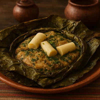 Ayampaco – Im Blatt gegartes Fleisch oder Fisch mit Palmherz