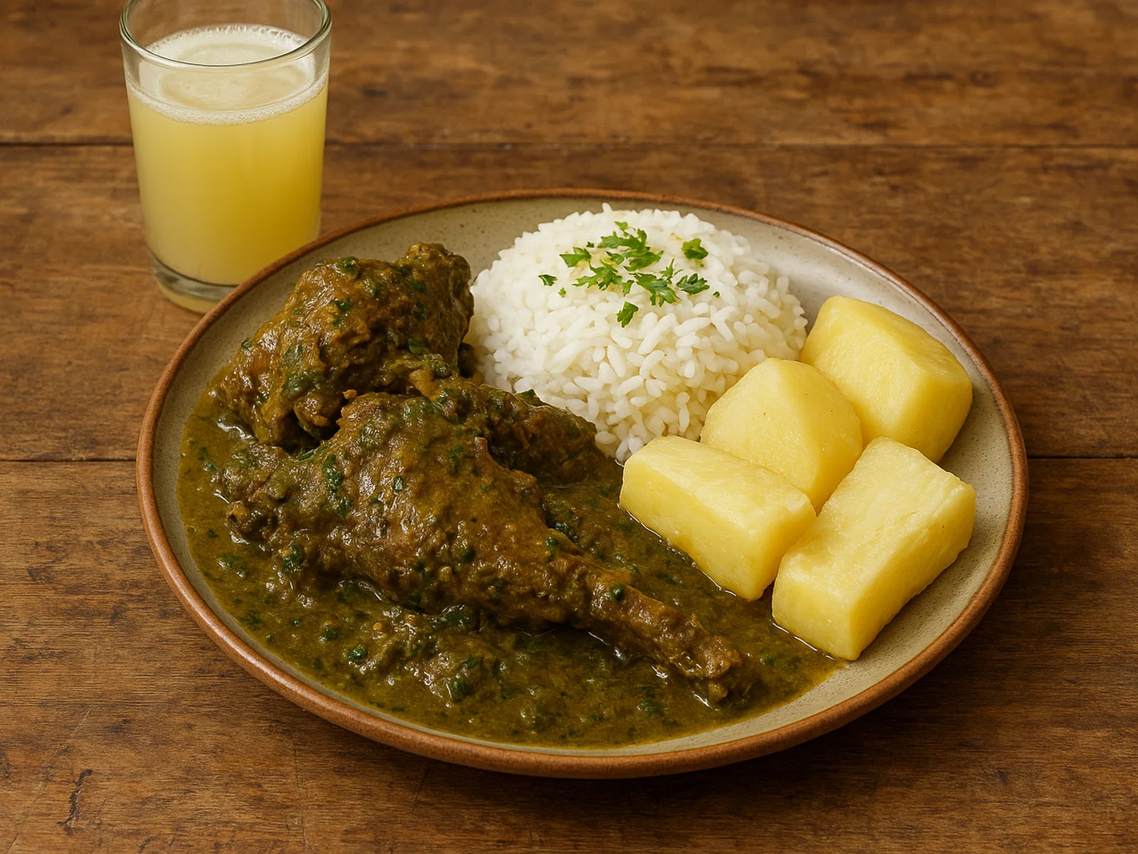 Seco de Guanta – geschmortes Pakafleisch mit Koriander und Chicha de Jora