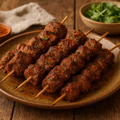 Pincho de carne de monte (Würzige Wildfleisch-Spieße)