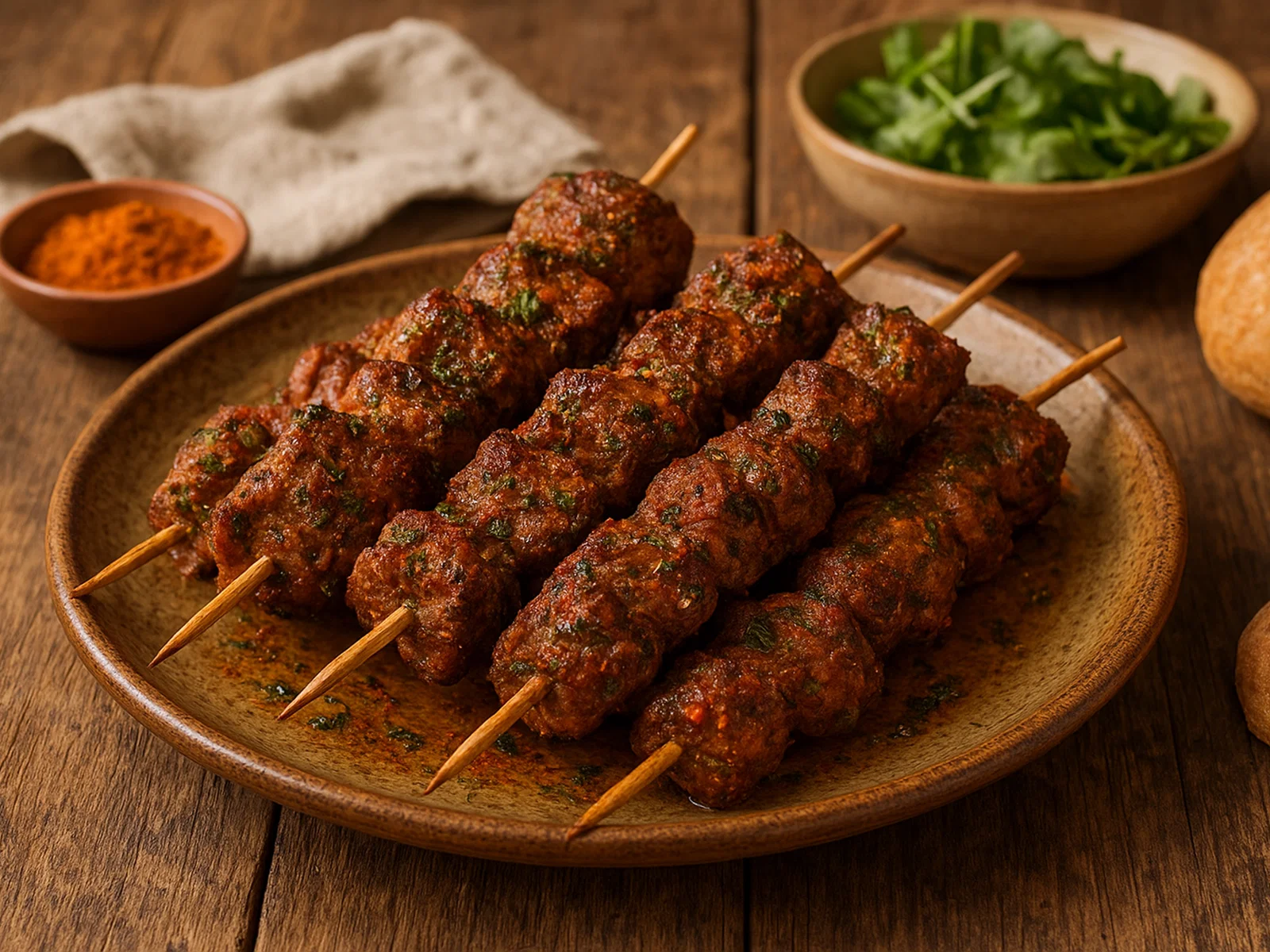 Pincho de carne de monte (Würzige Wildfleisch-Spieße)