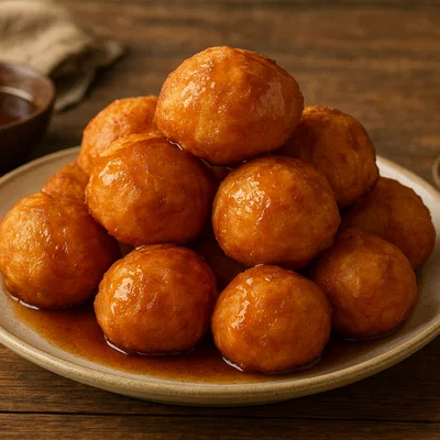 Buñuelos – Spanische frittierte Teigbällchen mit Zimtsirup