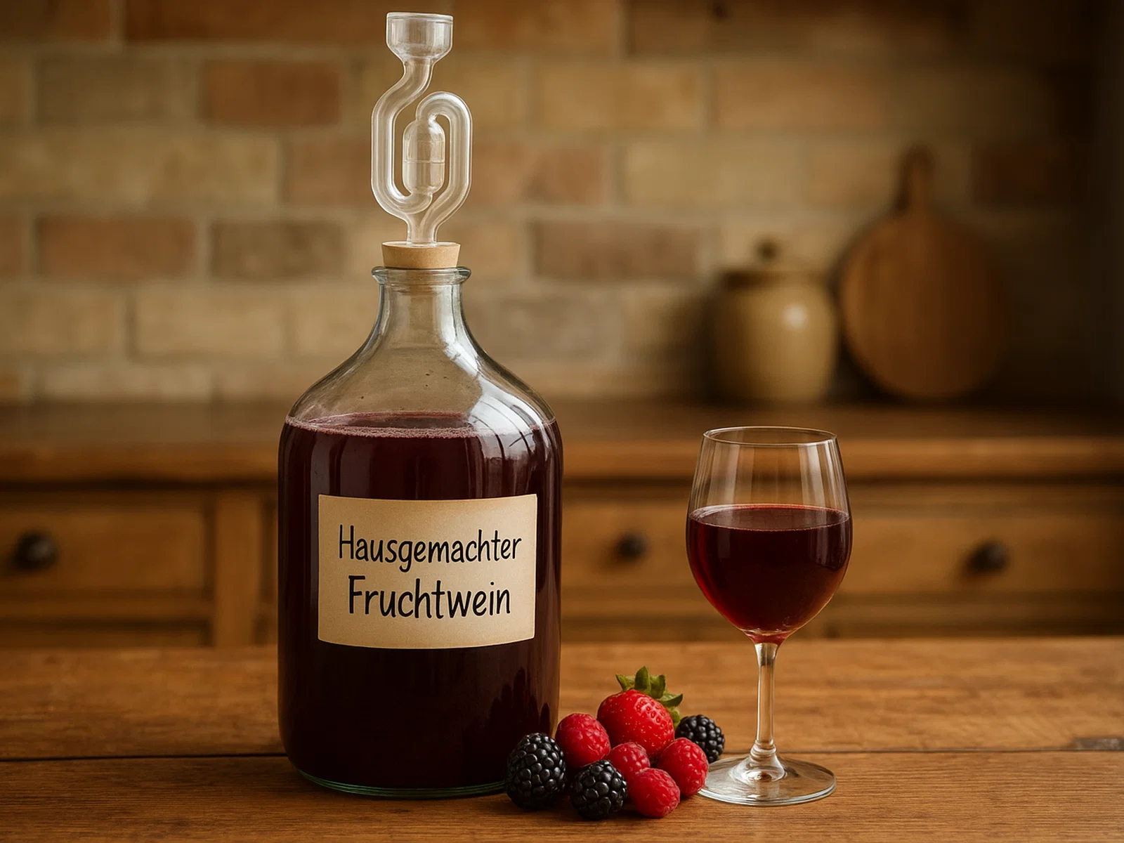 Hausgemachter Fruchtwein (Vino de frutas casero)