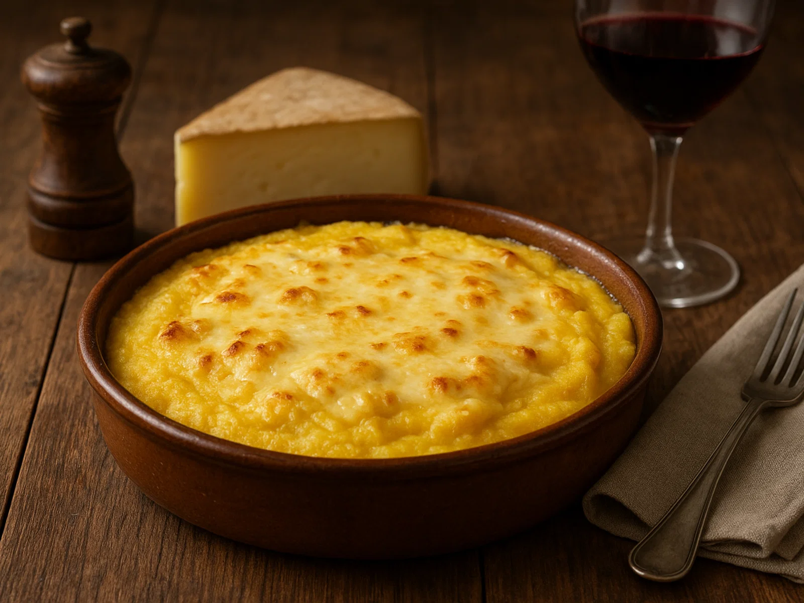 Polenta concia alla valdostana (Cremige Polenta mit Fontina und Butter)
