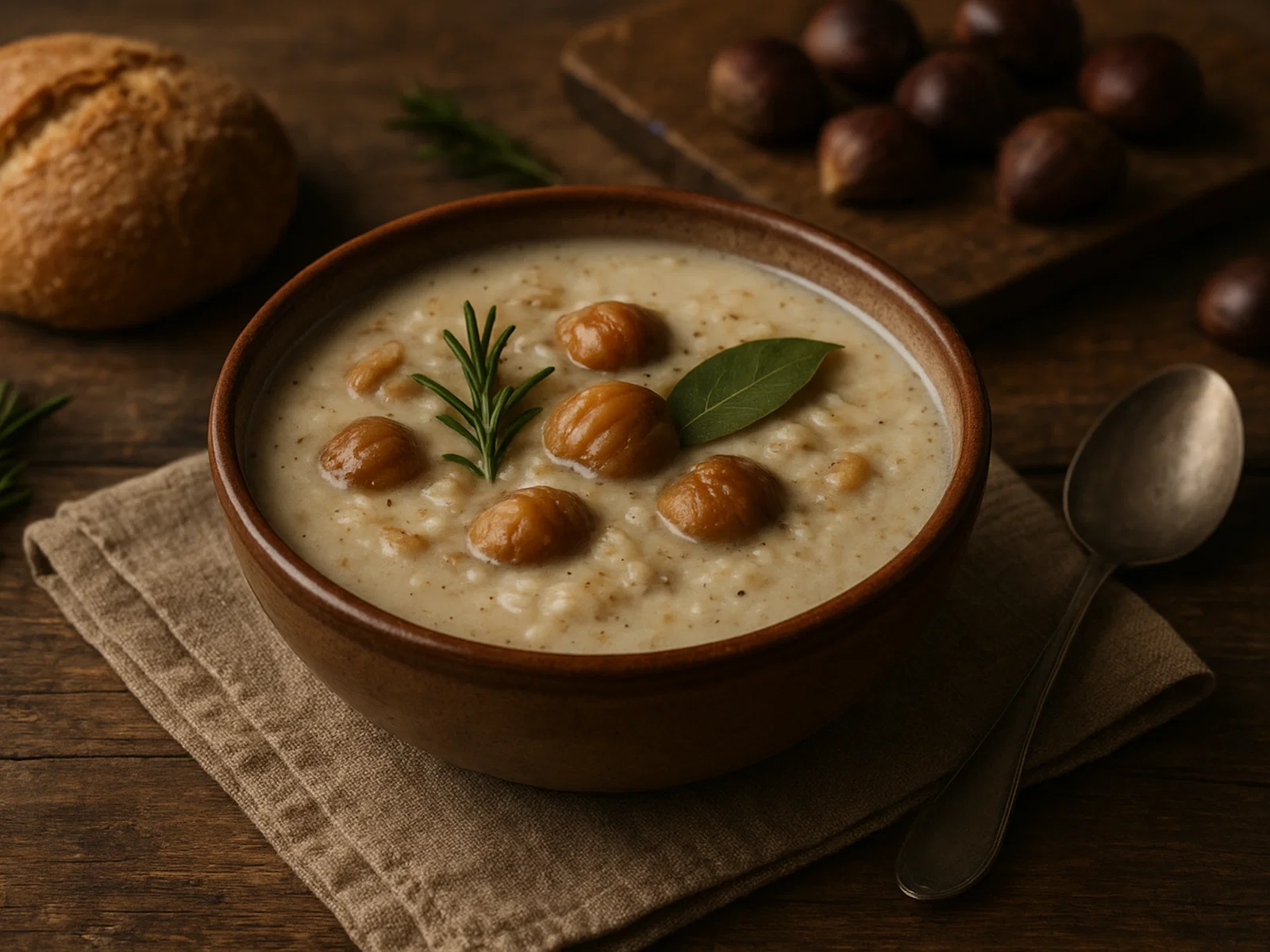 Zuppa di castagne valdostana (Kastaniensuppe aus dem Aostatal)