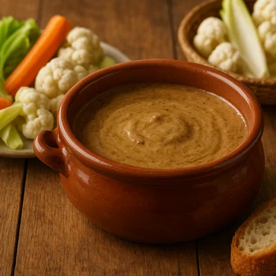 Bagna càuda – warmer Knoblauch-Sardellen-Dip