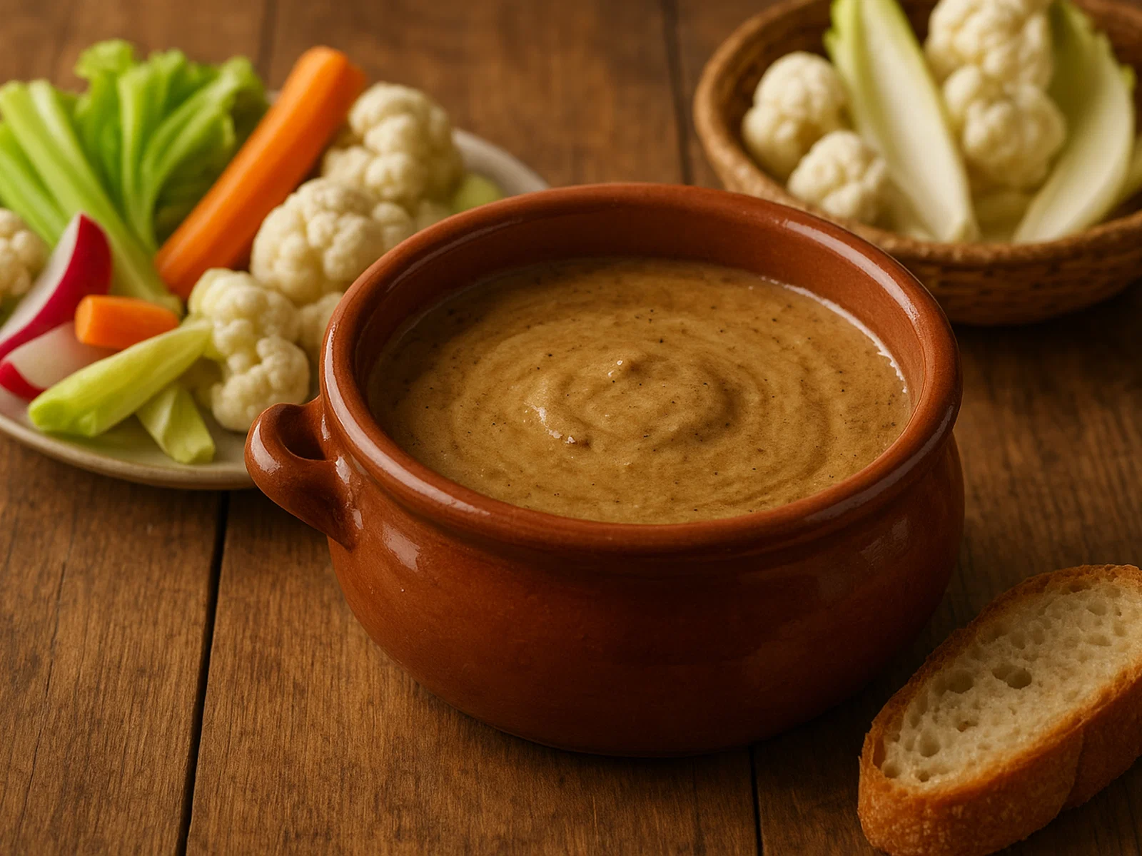 Bagna càuda – warmer Knoblauch-Sardellen-Dip