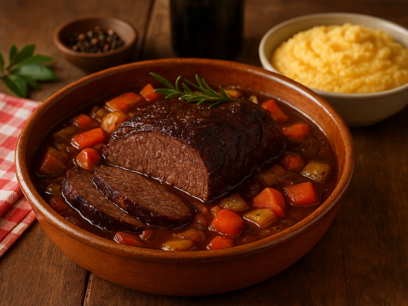 Brasato al Barolo – geschmorter Rinderbraten im Barolo