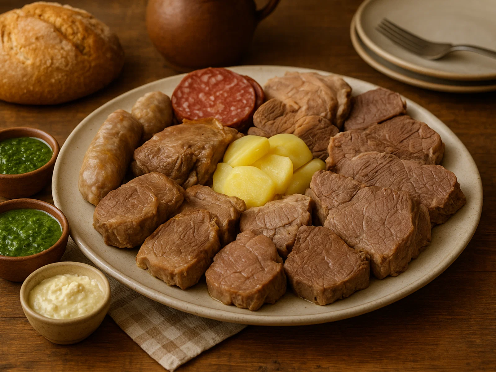 Bollito misto piemontese mit klassischen Saucen