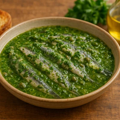 Acciughe al verde – Sardellen in Petersilien-Knoblauch-Sauce