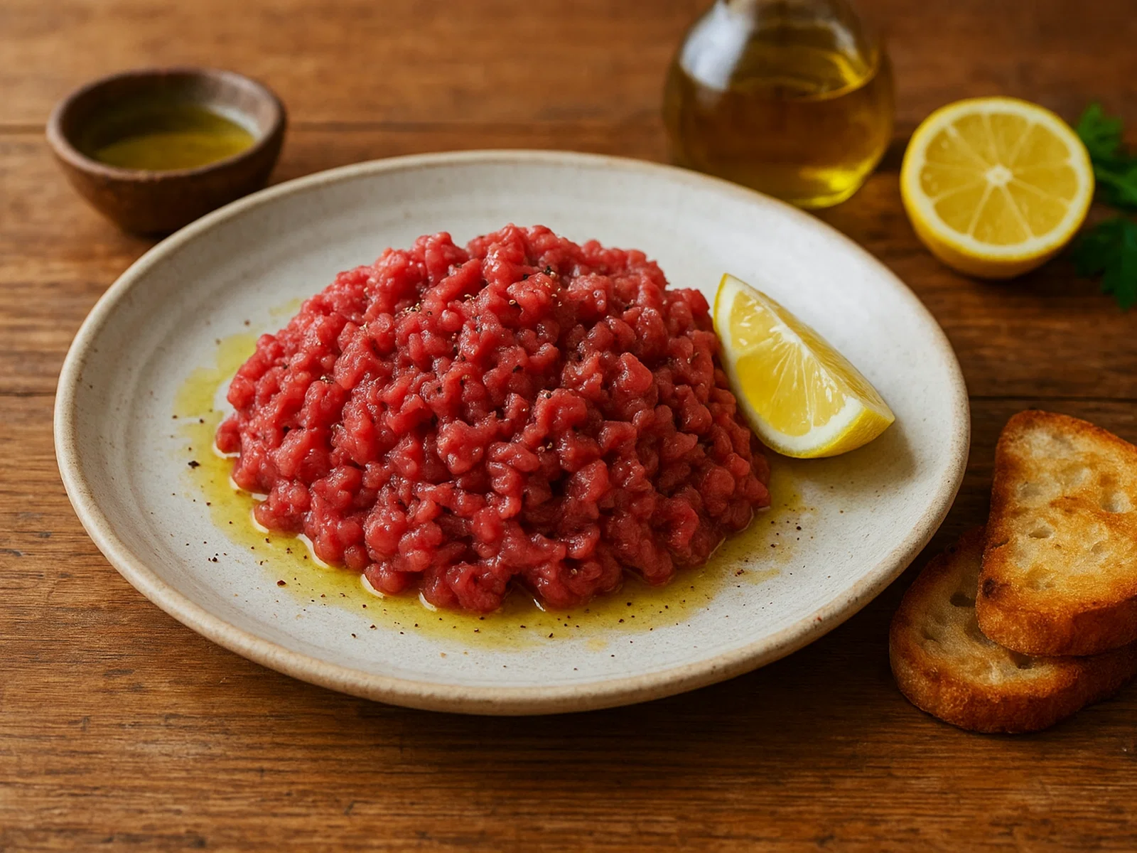 Battuta al coltello (mit dem Messer gehacktes Rindfleisch)