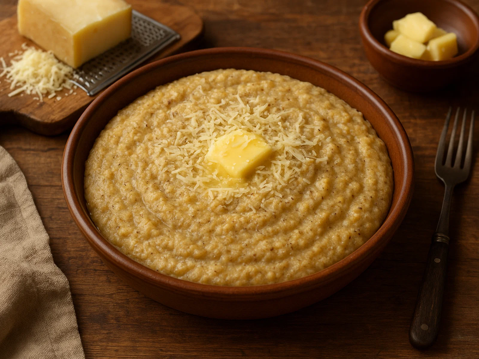 Polenta Taragna mit Bergkäse und Butter