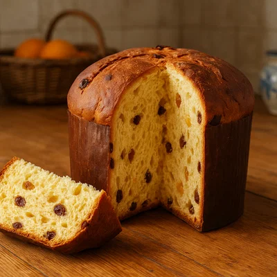 Klassischer Panettone (Mailänder Weihnachts-Hefekuchen)