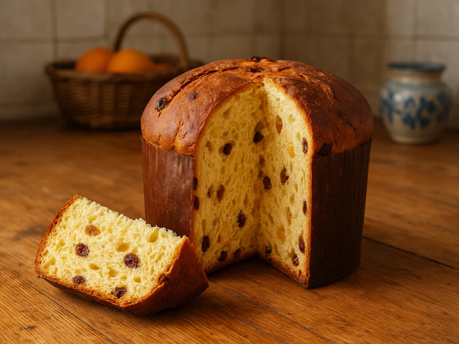 Klassischer Panettone (Mailänder Weihnachts-Hefekuchen)