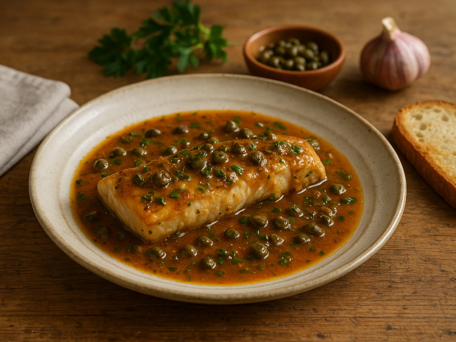 Luccio in salsa – Hecht in würziger Kapern-Sardellen-Sauce