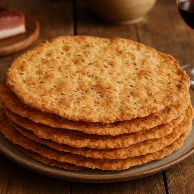 Südtiroler Schüttelbrot – knuspriges Fladenbrot mit Kümmel und Fenchel
