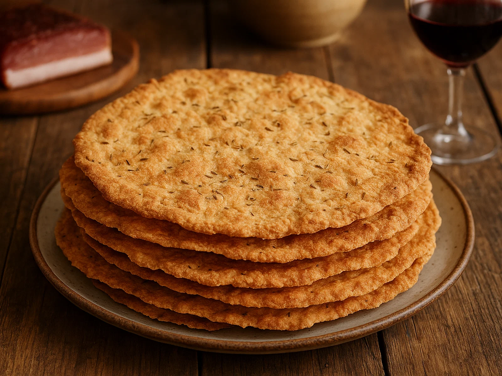 Südtiroler Schüttelbrot – knuspriges Fladenbrot mit Kümmel und Fenchel